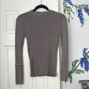 Free People Long Sleeve Top in Soft Brown